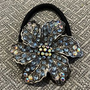 Blue Crystal Ponytail Holder
